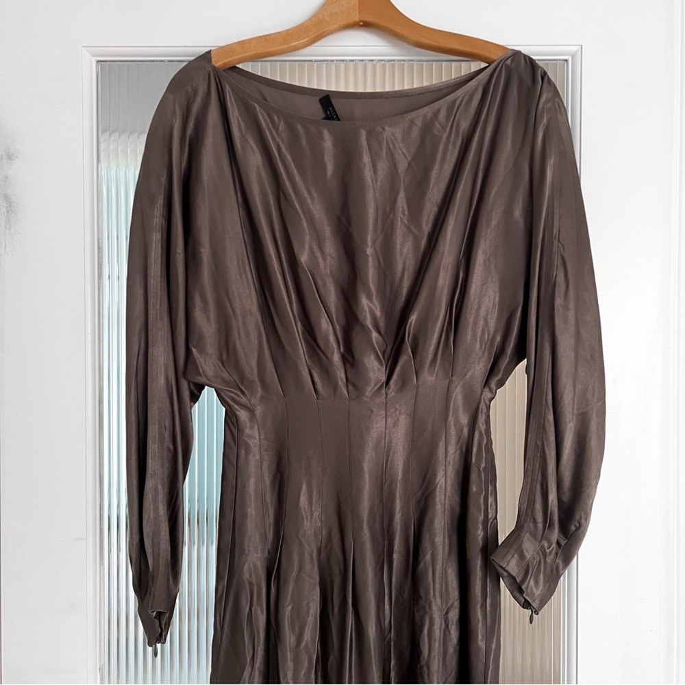 All Saints Ela Pewter Midi Dress View 4